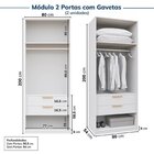 Guarda-roupa Modulado 3 Peças 6 Portas Jade Cabecasa Madeirao