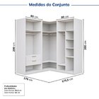 Guarda-roupa Modulado 3 Peças 6 Portas Jade Cabecasa Madeirao