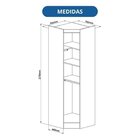 Guarda-roupa Modulado 3 Peças Infinity Cedro/branco Line