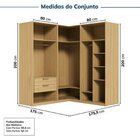 Guarda-roupa Modulado 3 Peças Sem Portas Jade Cabecasa Madeir
