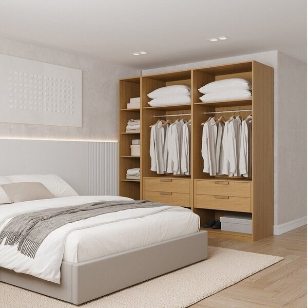 Guarda-roupa Modulado 3 Peças Sem Portas Jade Cabecasa Madeir