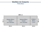 Guarda-roupa Modulado 3 Peças Sem Portas Jade Cabecasa Madeir