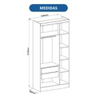 Guarda-roupa Modulado 3 Portas 2 Gavetas Infinity Cedro/ Pist