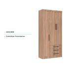 Guarda Roupa Modulado 3 Portas 3 Gavetas 101,50cm Slim Lucian