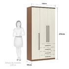 Guarda Roupa Modulado 3 Portas 4 Gavetas 118cm Connect Lucian