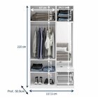 Guarda-roupa Modulado 3 Portas Com Espelho E Cabide Branco