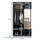 Guarda-roupa Modulado 3 Portas Com Espelho E Cabide Espresso/