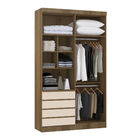 Guarda-Roupa Modulado 4 Portas de Abrir 4 Gavetas MDP Avelã 134,5x230x46,5 Milano Luciane