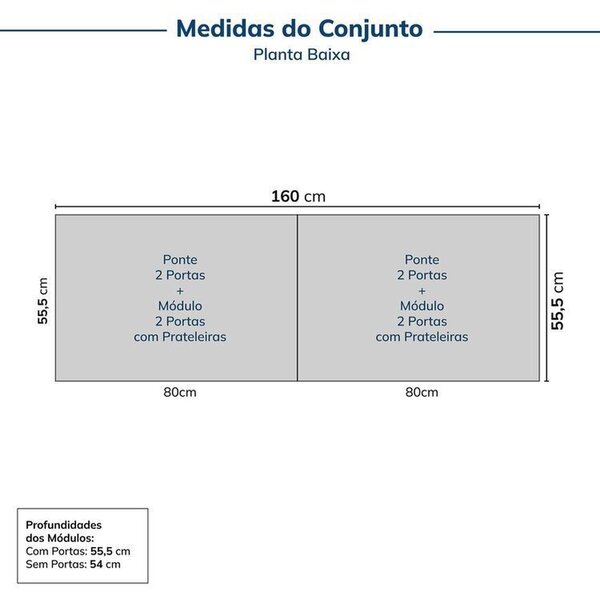 Guarda-roupa Modulado 4 Peças 8 Portas Jade Cabecasa
