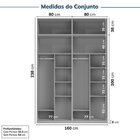 Guarda-roupa Modulado 4 Peças 8 Portas Jade Cabecasa Madeirao