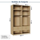 Guarda-roupa Modulado 4 Peças 8 Portas Jade Cabecasa Madeirao