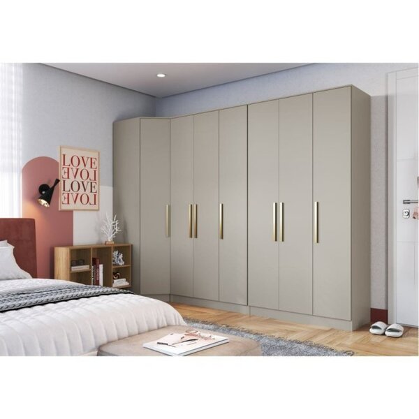 Guarda Roupa Modulado 4 Peças Wood  Níquel