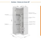 Guarda Roupa Modulado 4 Portas 3 Peças Com Escrivaninha Hera