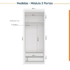 Guarda Roupa Modulado 4 Portas 3 Peças Com Escrivaninha Hera