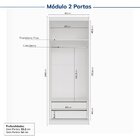 Guarda-roupa Modulado 4 Portas 3 Peças Hera Cabecasa Madeirao