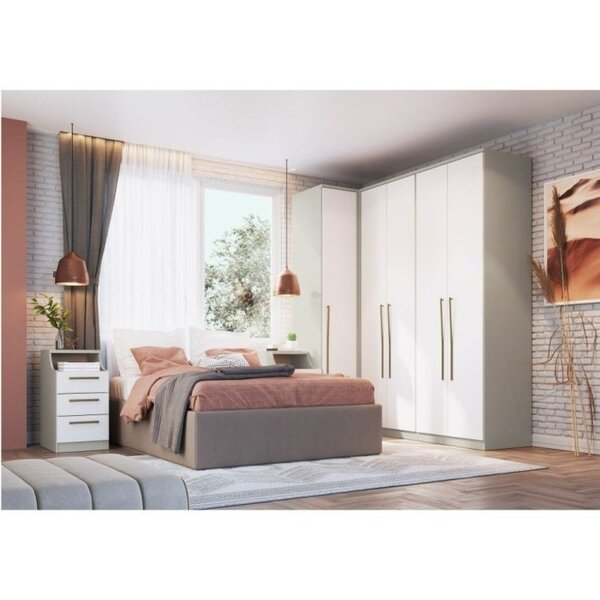 Guarda Roupa Modulado 5 Peças Elegance  Niquel/blanc