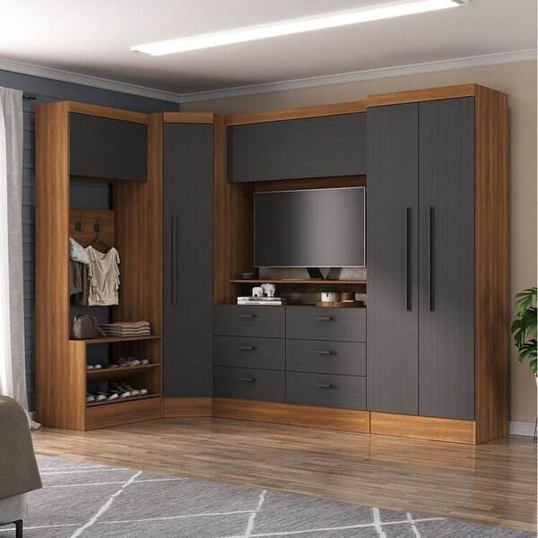 Guarda-roupa Modulado 5 Portas 6 Gavetas 4 Peças Viena Yescas