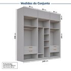 Guarda-roupa Modulado 6 Peças 12 Portas Jade Cabecasa Madeira