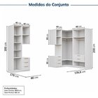 Guarda-roupa Modulado 7 Peças 7 Portas 2 Mesa Cabeceira Jade
