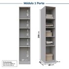 Guarda-roupa Modulado 7 Peças 7 Portas 2 Mesa Cabeceira Jade
