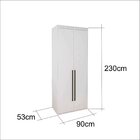 Guarda Roupa Modulado 90cm 2 Portas Com Espelho 2 Cabideiros