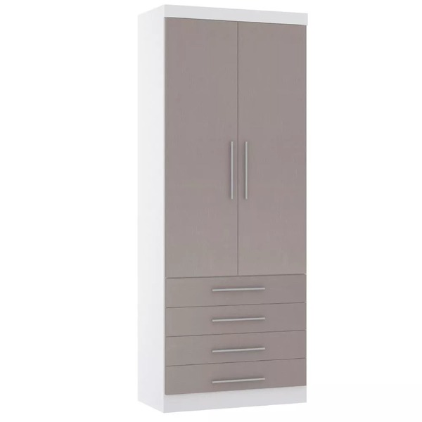 Guarda Roupa Modulado 90cm 2 Portas E 4 Gavetas Alpes Luciane