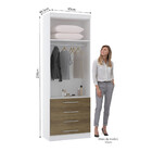 Guarda Roupa Modulado 90cm 2 Portas E 4 Gavetas Alpes Luciane