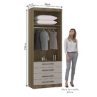Guarda Roupa Modulado 90cm 2 Portas E 4 Gavetas Paris Luciane