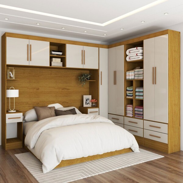 Guarda-roupa Modulado 9 Portas 8 Gavetas Maestro Cinamomo/off