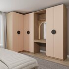 Guarda Roupa Modulado Canto 4 Peças Canto Nicho Com 2 Gavetas