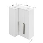 Guarda Roupa Modulado Canto Reto 3 Portas Mdf Lótus Branco