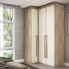 Guarda Roupa Modulado Canto Reto 3 Portas Mdf Lótus Carvalho/
