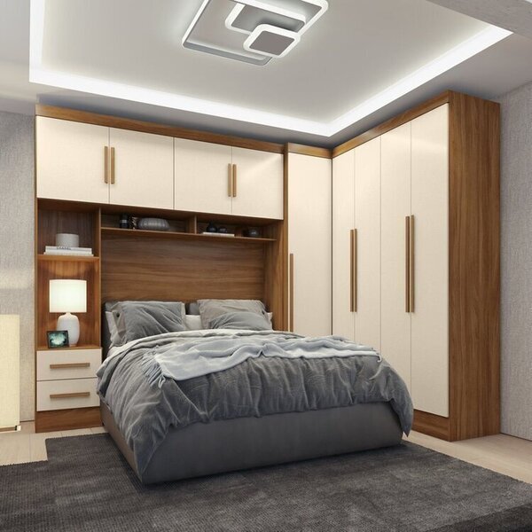 Guarda-roupa Modulado Casal 3 Peças 5 Portas 5 Gavetas Com Ma