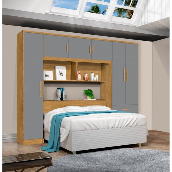 Guarda Roupa Modulado Casal 6 Portas 3 Gavetas Top Cancun Nat