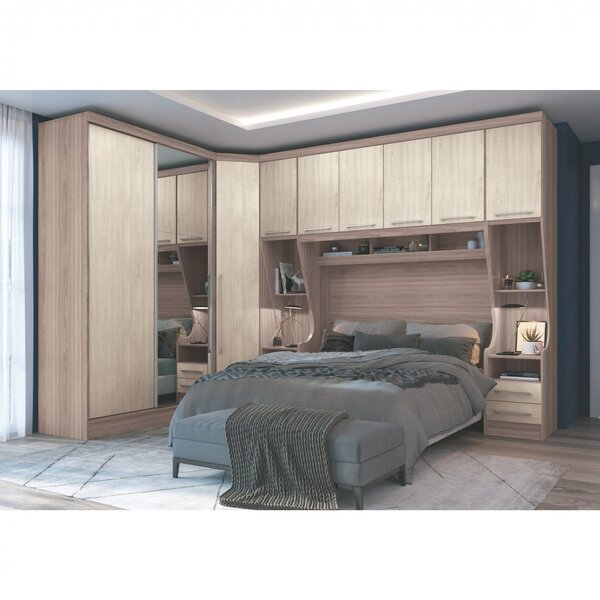 Guarda-roupa Modulado Casal 8 Portas 7 Gavetas Espelhado Com