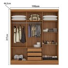 Guarda-roupa Modulado Casal Completo 4 Peças 8 Portas 5 Gavet