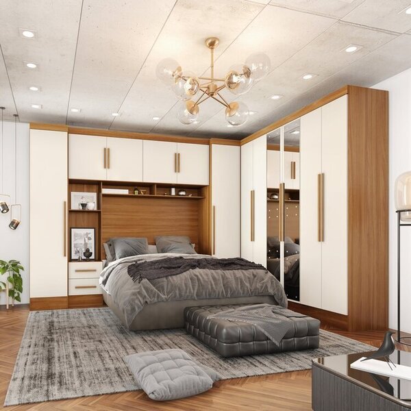 Guarda-roupa Modulado Casal Completo 4 Peças 8 Portas Com Mal