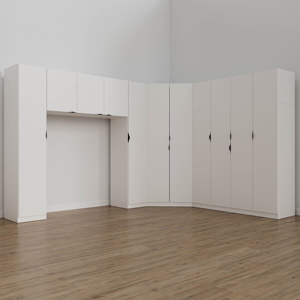 Guarda Roupa Modulado Casal De Canto 11 Portas 5 Peças Hera C