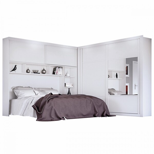 Guarda-roupa Modulado Casal Firenze Plus 4 Portas 7 Gavetas Branco