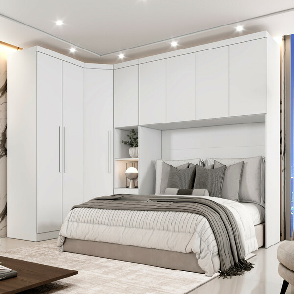 Guarda Roupa Modulado Casal Safira 008 Em Mdf Com 8 Portas E