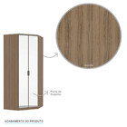 Guarda Roupa Modulado Closet 2 Portas Alumínio Espelho Canto