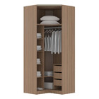 Guarda Roupa Modulado Closet 2 Portas Alumínio Espelho Canto