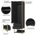 Guarda Roupa Modulado Closet Industrial 54cm Com Cabideiro Po