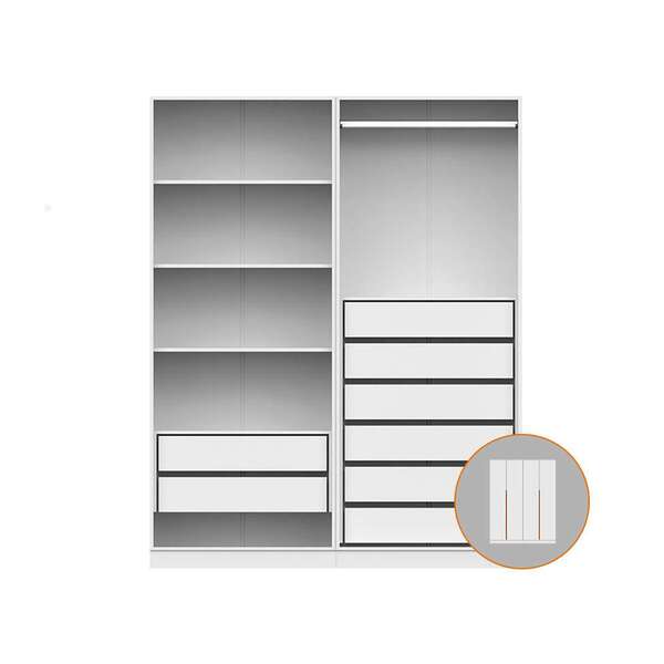Guarda-roupa Modulado Com Cabideiro E Prateleiras Tuyo 4 Pt A