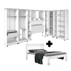 Guarda Roupa Modulado Com Cama Casal 8 Peças 14 Portas Branco