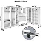 Guarda Roupa Modulado Com Cama Casal 8 Peças 14 Portas Branco