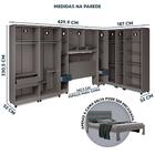 Guarda Roupa Modulado Com Cama Casal 8 Peças 14 Portas Grafit