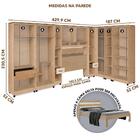 Guarda Roupa Modulado Com Cama Casal 8 Peças 14 Portas Teka O