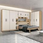 Guarda Roupa Modulado Com Cama Casal 8 Peças 14 Portas Teka O
