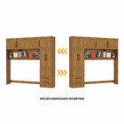 Guarda Roupa Modulado Com Cama Paris 5 Portas 2 Gavetas